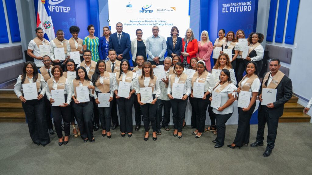 INFOTEP certifica a 47 defensores de la niñez en diplomado sobre erradicación del trabajo infantil